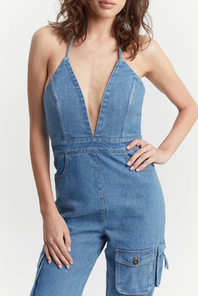 Women Jumpsuits Bardot Zerah Cargo Jumpsuit In Vintage Blue Vintage Blue Women Jumpsuits Bardot Zerah Cargo Jumpsuit In Vintage Blue Vintage Blue