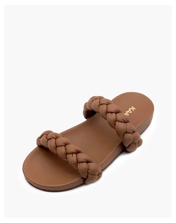 Women KAANAS Coco Chunky Braided Pool Slides Coffee Madewell Sandals Women KAANAS Coco Chunky Braided Pool Slides Coffee Madewell Sandals