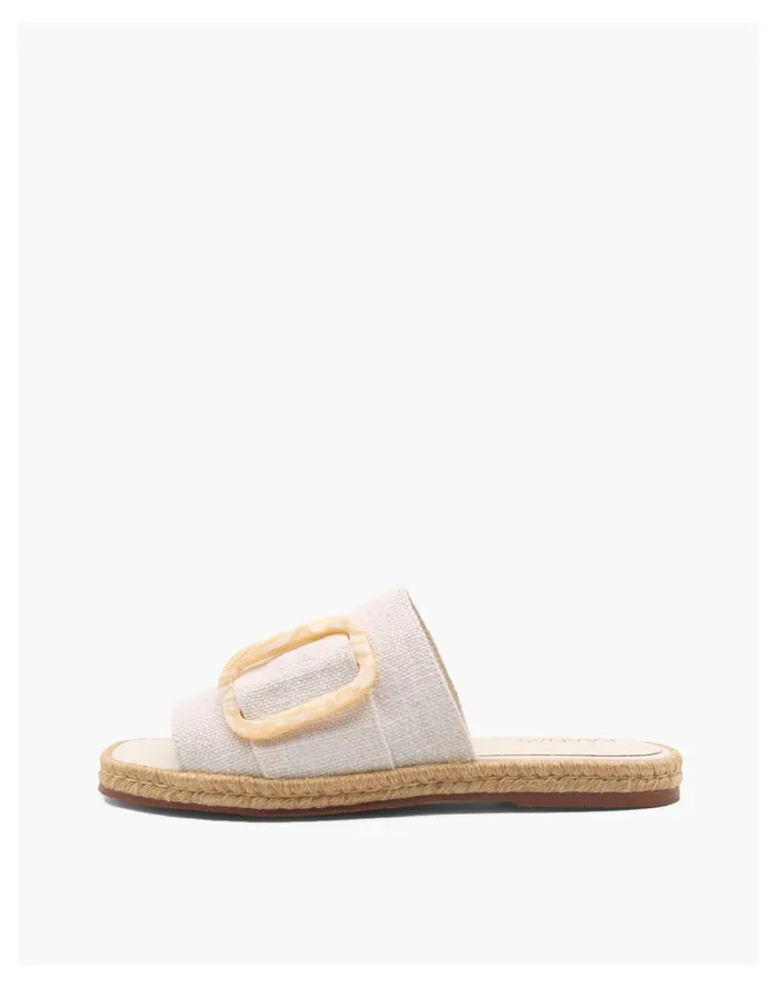 Women KAANAS Medan Buckled Cotton Espadrille Sandal Ivory White Madewell Sandals Women KAANAS Medan Buckled Cotton Espadrille Sandal Ivory White Madewell Sandals