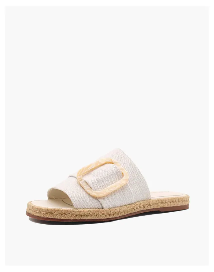 Women KAANAS Medan Buckled Cotton Espadrille Sandal Ivory White Madewell Sandals Women KAANAS Medan Buckled Cotton Espadrille Sandal Ivory White Madewell Sandals
