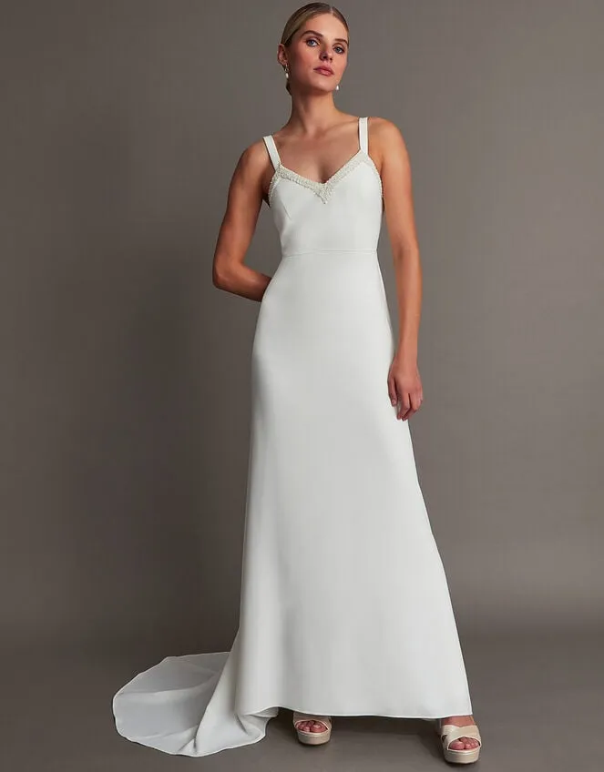 Women Kate Pearl Trim Bridal Dress Ivory Monsoon Dresses