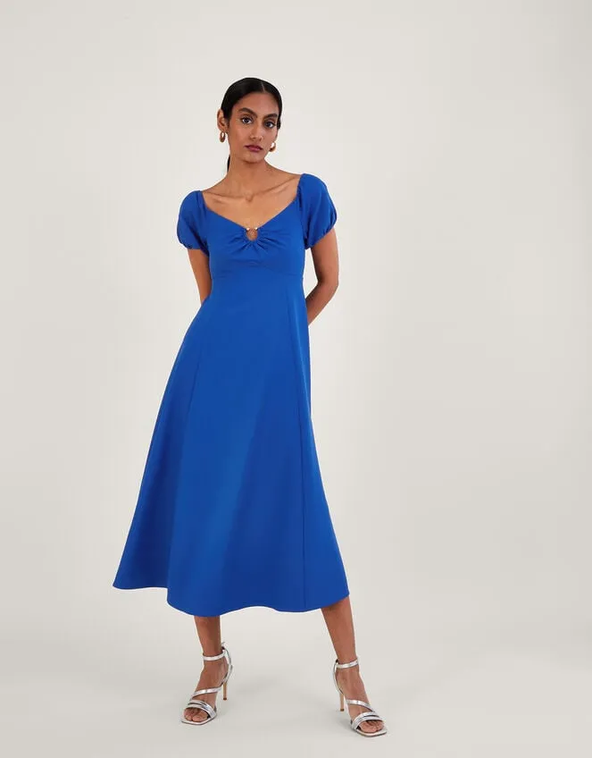 Women Katie Ring Detail Bardot Dress Blue Monsoon Occasionwear