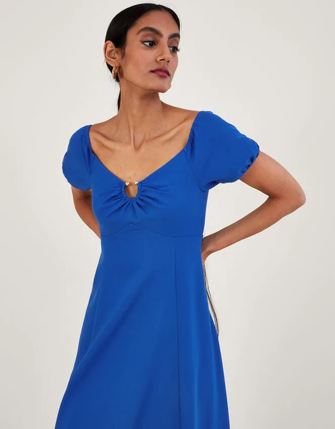 Women Katie Ring Detail Bardot Dress Blue Monsoon Occasionwear