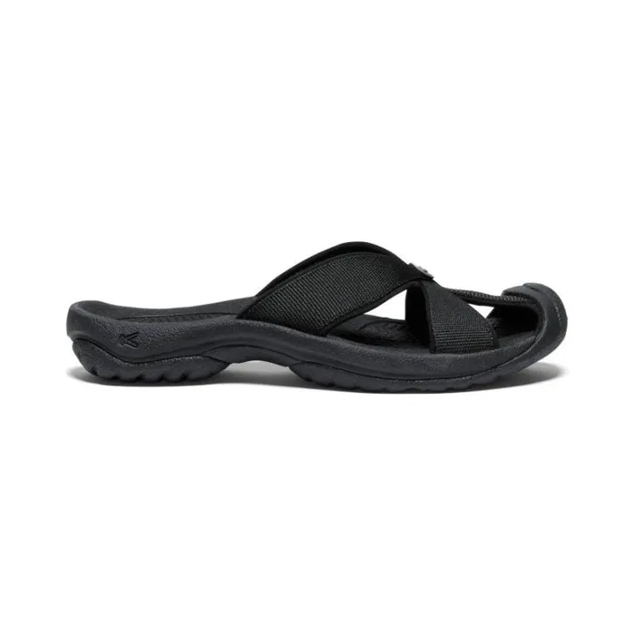 Women KEEN Sandals Bali BlackSteel Grey Leather FlipFlop