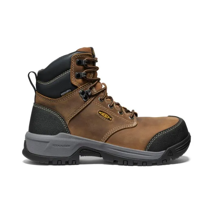 Women KEEN Work Boots and Shoes Evanston Boot 6quot Waterproof BisonBlack Leather Work Boot