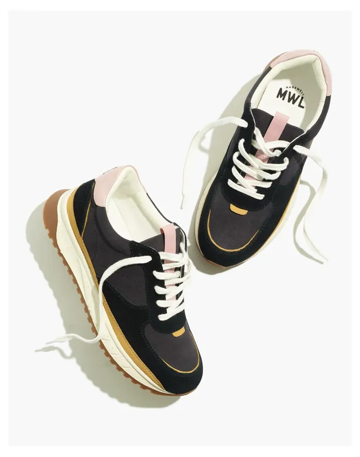 Women Kickoff Trainer Sneakers In Dark Colorblock Nubuck And Suede Wisteria Dove Multi Madewell Sneakers