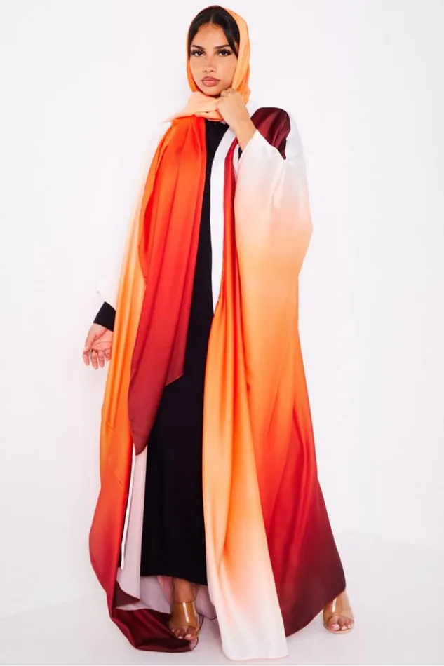 Women Kimono Orange Dgrad Ample tole Orange Brentiny Paris Jackets