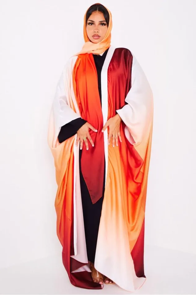 Women Kimono Orange Dgrad Ample tole Orange Brentiny Paris Jackets