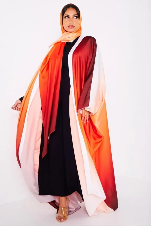 Women Kimono Orange Dgrad Ample tole Orange Brentiny Paris Jackets