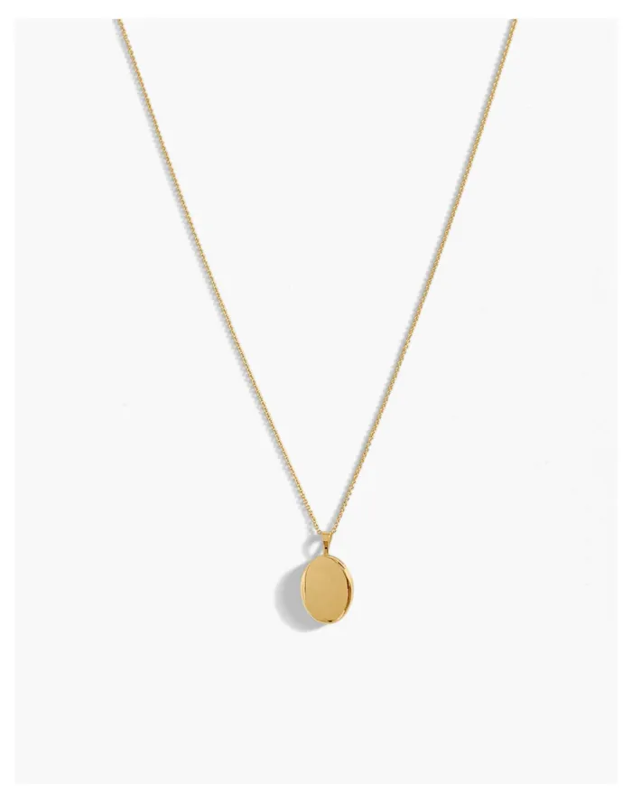 Women Kinn 10k Gold Oval Locket Necklace 18034 Chain Gold Madewell 14K GoldPlated