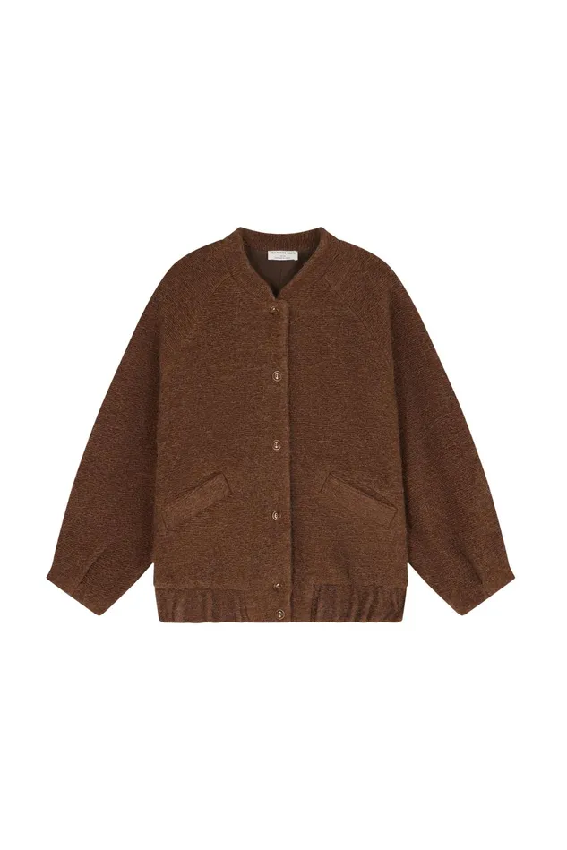 Women Knitted Jacket Hildou Ours Veste Mohair Marron Des Petits Hauts Coats and Jackets