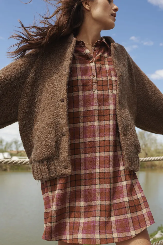 Women Knitted Jacket Hildou Ours Veste Mohair Marron Des Petits Hauts Coats and Jackets