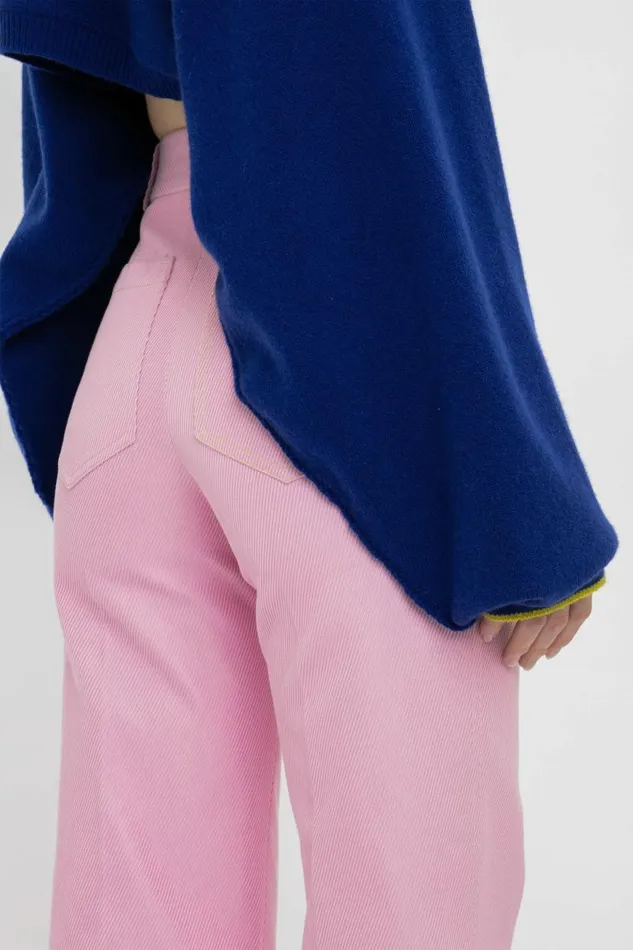 Women Knitwear Victoria Beckham Crew Neck Cropped Jumper In Cobalt