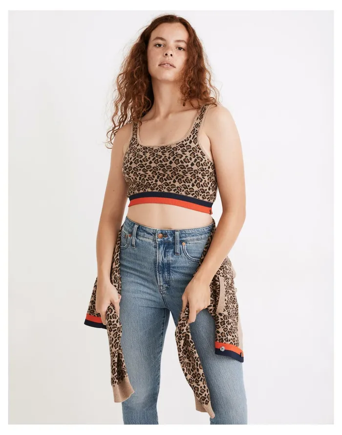 Women Kule Leopard Dede Crop Sweater Tank Leopard Madewell Sweaters Women Kule Leopard Dede Crop Sweater Tank Leopard Madewell Sweaters