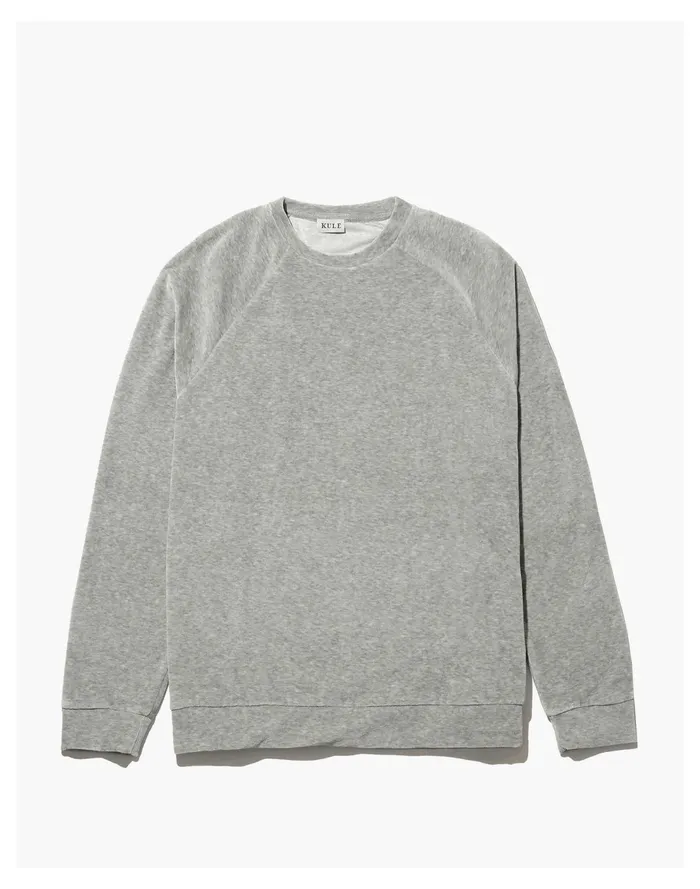 Women Kule The Velour Franny Heather Grey Grey Madewell Sweatshirts and Sweatpants