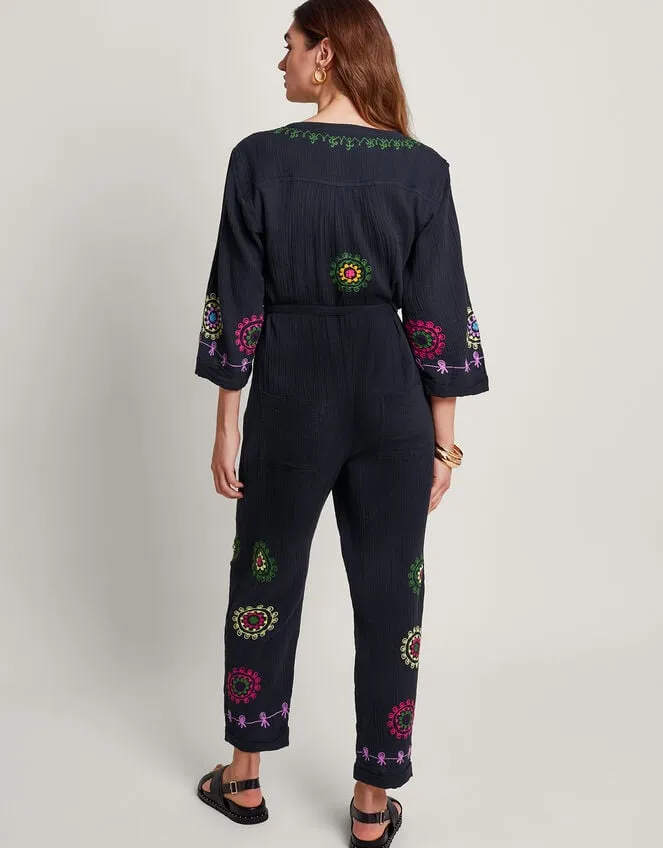 Women La Galeria Elefante HandEmbroidered Jumpsuit Black Monsoon Jumpsuits