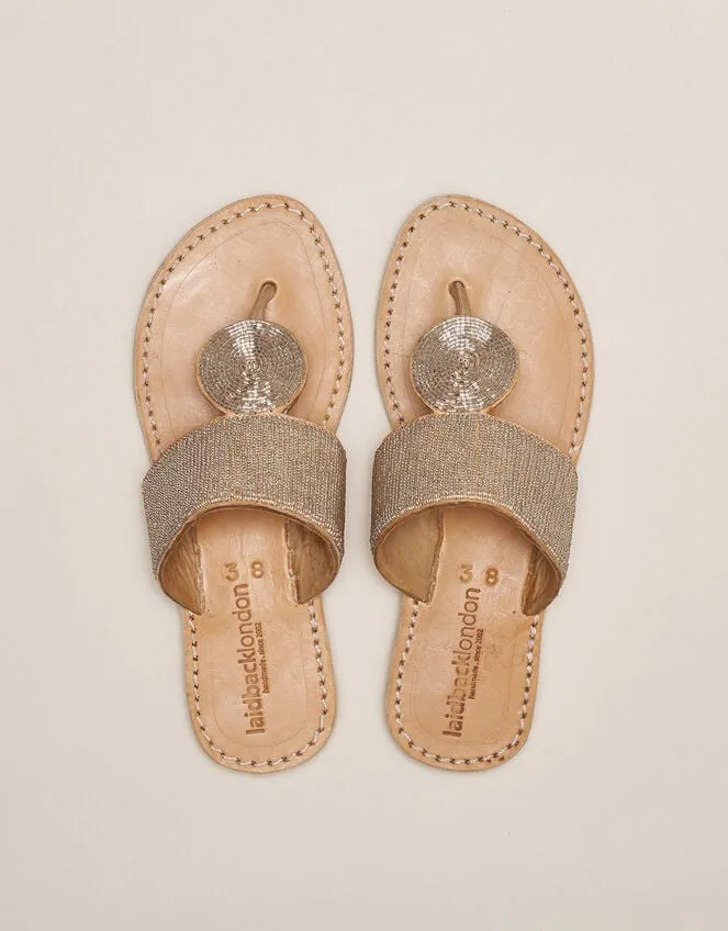 Women Laidback London Heron Leather Sandals Silver Monsoon Sandals