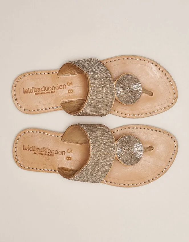 Women Laidback London Heron Leather Sandals Silver Monsoon Sandals