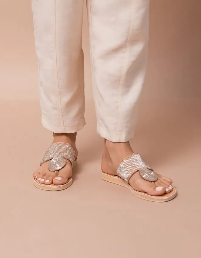 Women Laidback London Heron Leather Sandals Silver Monsoon Sandals
