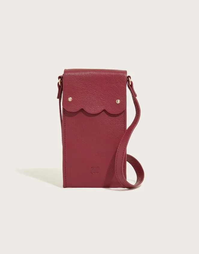 Women Leather Phone Holder Red Monsoon Bags and Purses
