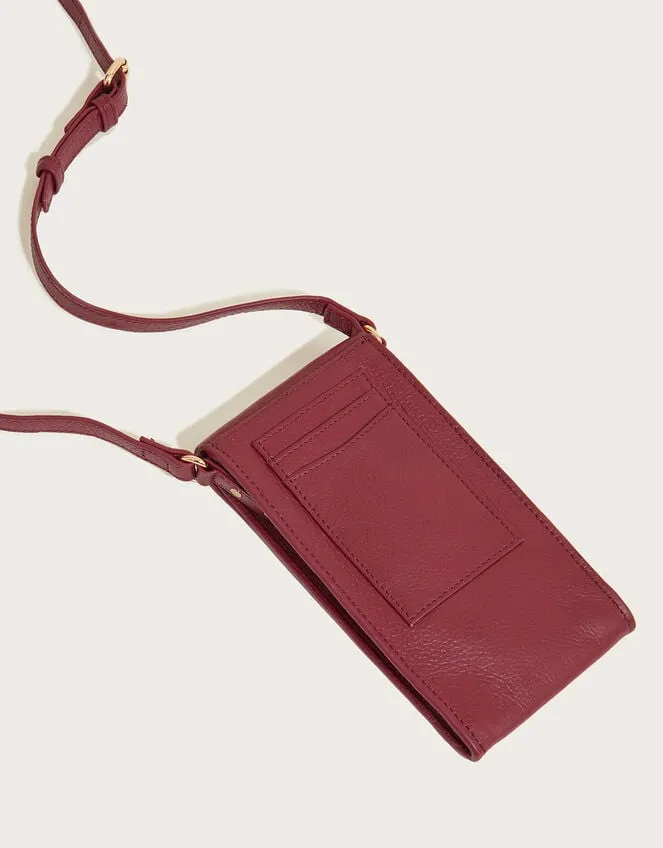 Women Leather Phone Holder Red Monsoon Bags and Purses