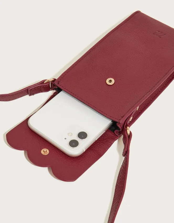 Women Leather Phone Holder Red Monsoon Bags and Purses