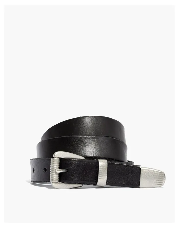 Women Leather Three Piece Belt True Black Madewell Belts