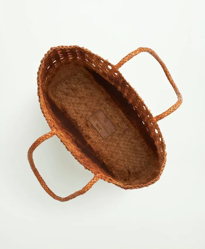 Women Leather Tote Bag Cognac Brooks Brothers Bags and Leather Goods