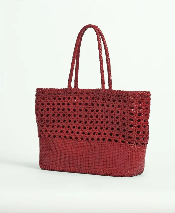 Women Leather Tote Bag Red Brooks Brothers Bags and Leather Goods