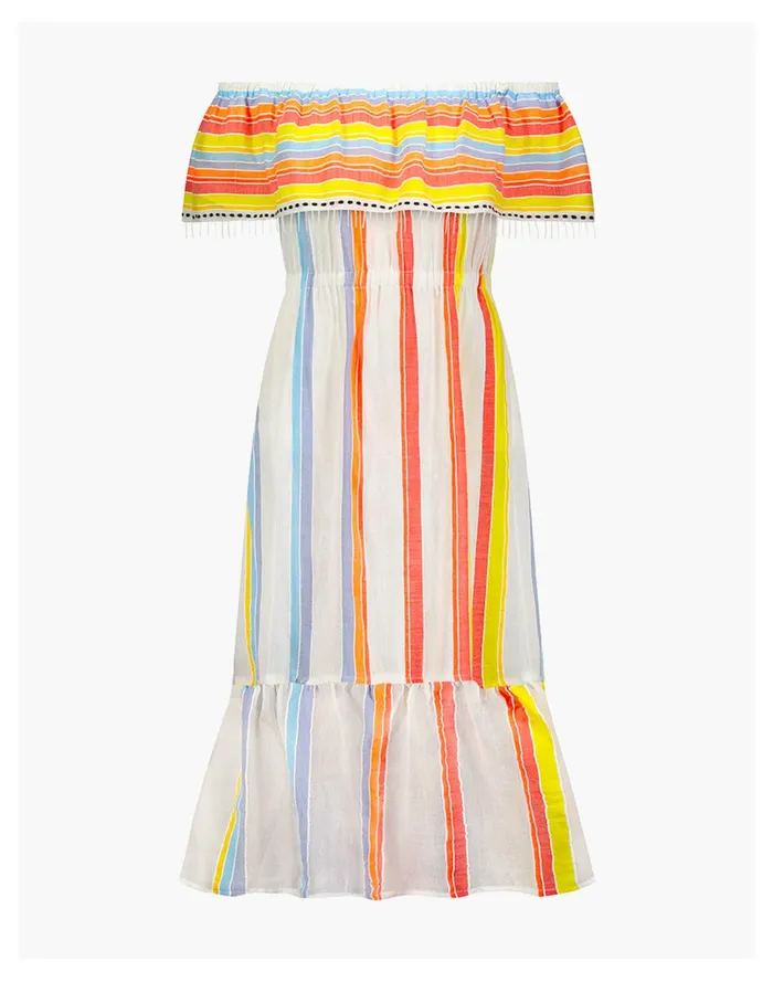 Women Lemlem Mokati Beach Dress Pale Chamois Madewell Dresses Women Lemlem Mokati Beach Dress Pale Chamois Madewell Dresses