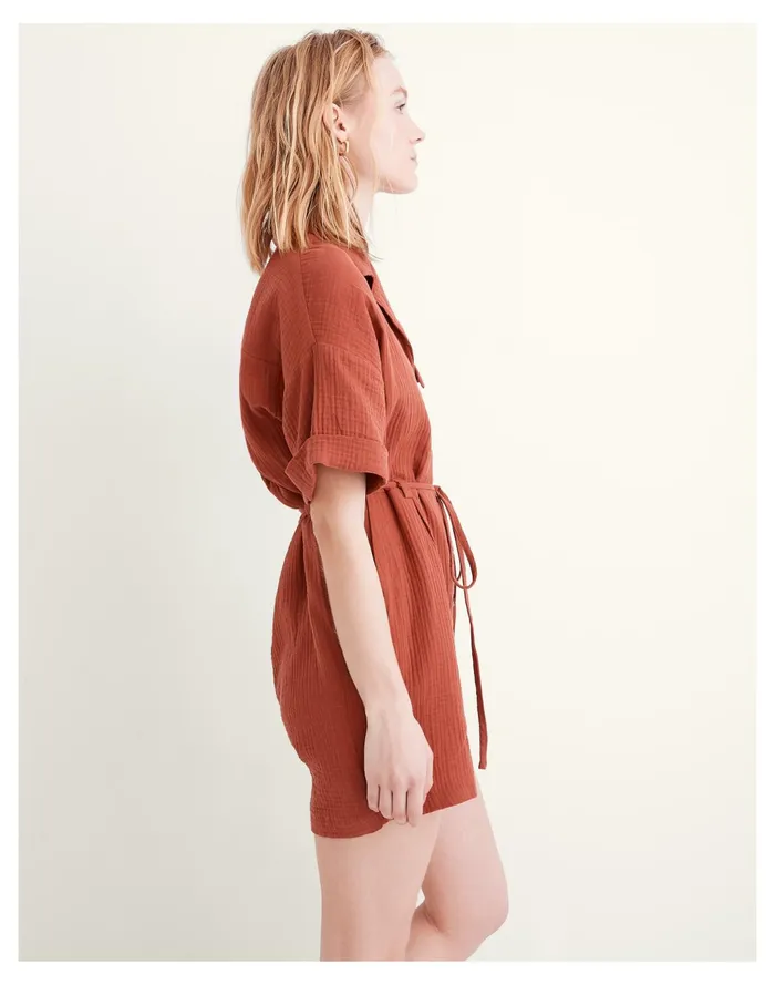 Women Lightspun Belted Safari Romper Weathered Brick Madewell Jumpsuits and Overalls Women Lightspun Belted Safari Romper Weathered Brick Madewell Jumpsuits and Overalls