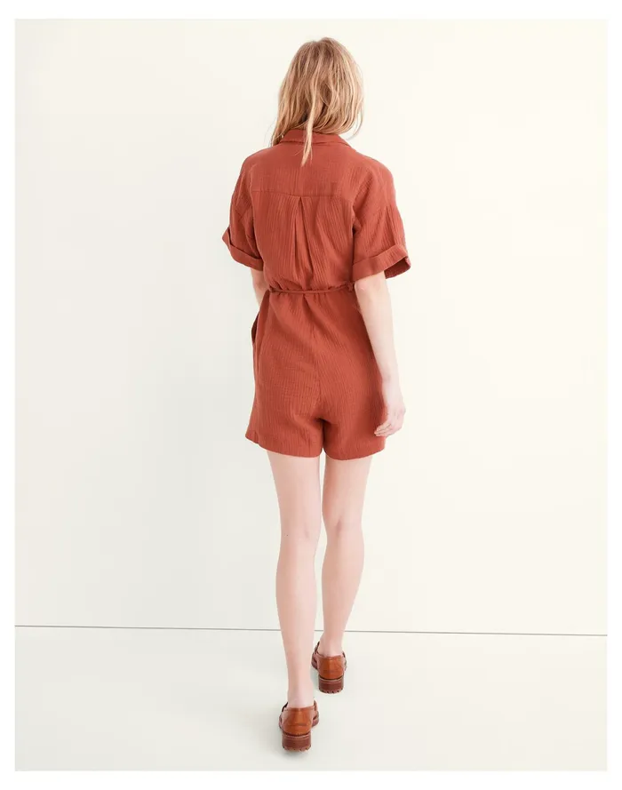 Women Lightspun Belted Safari Romper Weathered Brick Madewell Jumpsuits and Overalls Women Lightspun Belted Safari Romper Weathered Brick Madewell Jumpsuits and Overalls