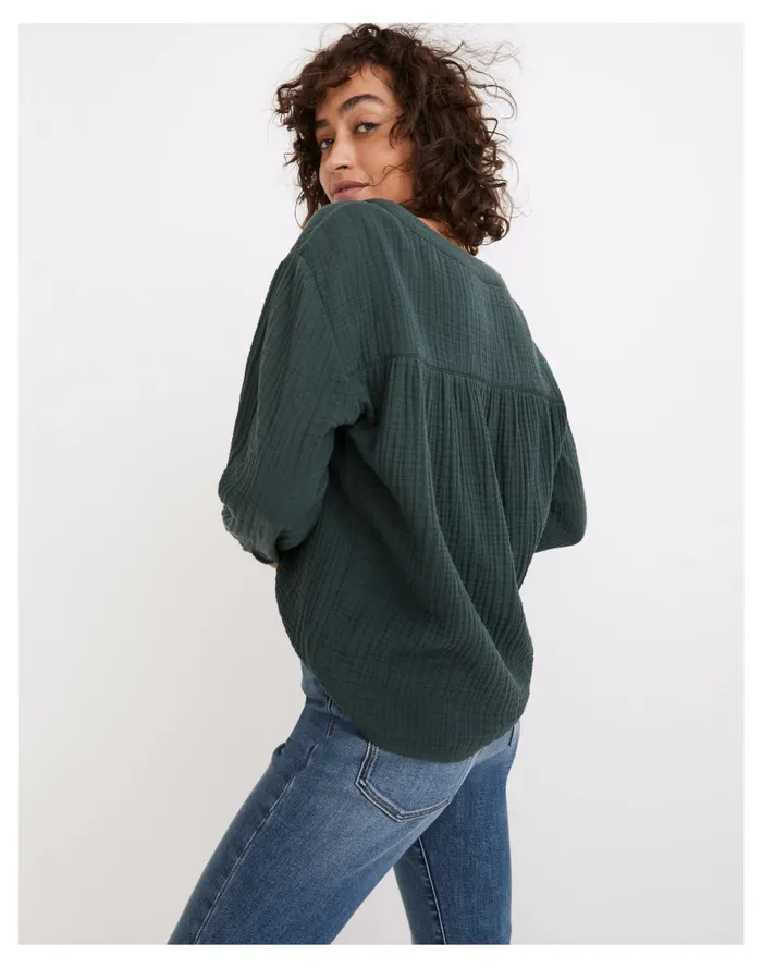 Women Lightspun Evert Top Midnight Green Madewell Tops and Shirts Women Lightspun Evert Top Midnight Green Madewell Tops and Shirts