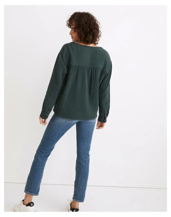 Women Lightspun Evert Top Midnight Green Madewell Tops and Shirts Women Lightspun Evert Top Midnight Green Madewell Tops and Shirts