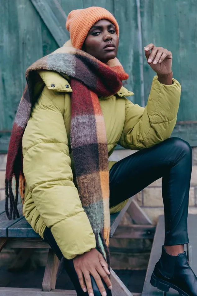 Women Lime Oversized Padded Hooded Coat Roman Coats