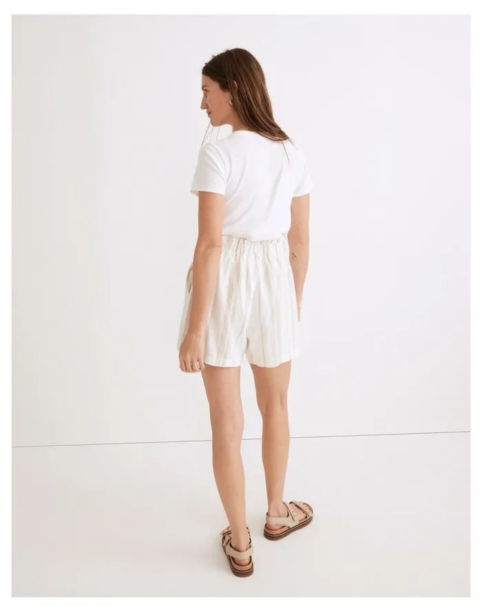 Women Linen Blend Pull On Paperbag Shorts Natural Madewell Shorts Women Linen Blend Pull On Paperbag Shorts Natural Madewell Shorts