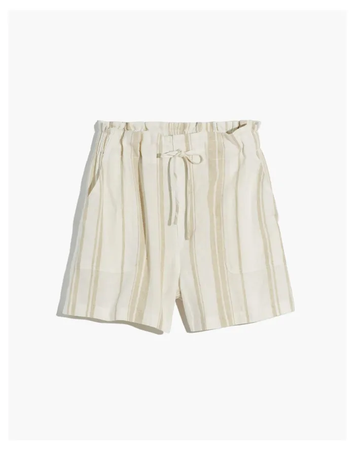 Women Linen Blend Pull On Paperbag Shorts Natural Madewell Shorts Women Linen Blend Pull On Paperbag Shorts Natural Madewell Shorts