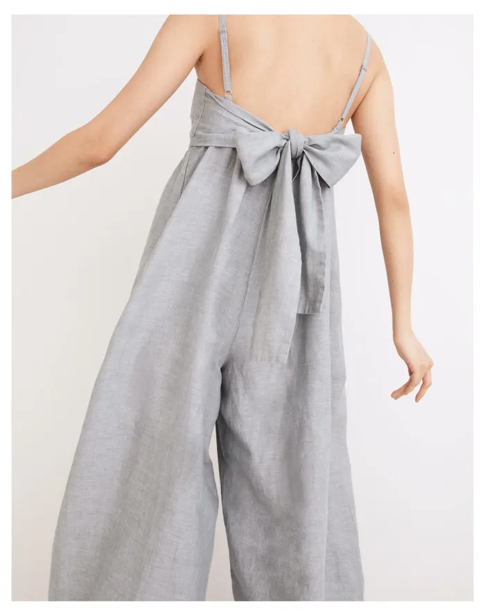 Women Linen Blend Tie Back Wide Leg Jumpsuit Faded Shale Madewell Jumpsuits and Overalls Women Linen Blend Tie Back Wide Leg Jumpsuit Faded Shale Madewell Jumpsuits and Overalls