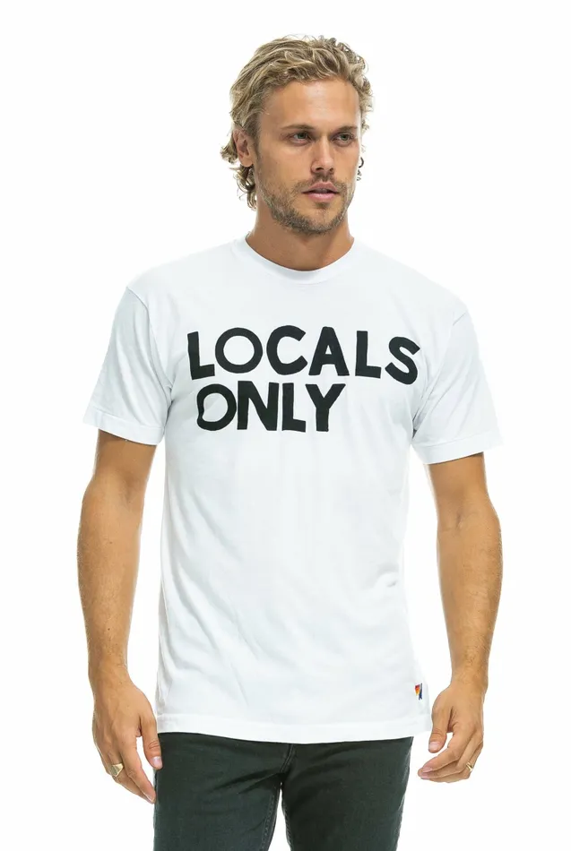 Women LOCALS ONLY TEE 8211 WHITE Aviator Nation UnisexTees