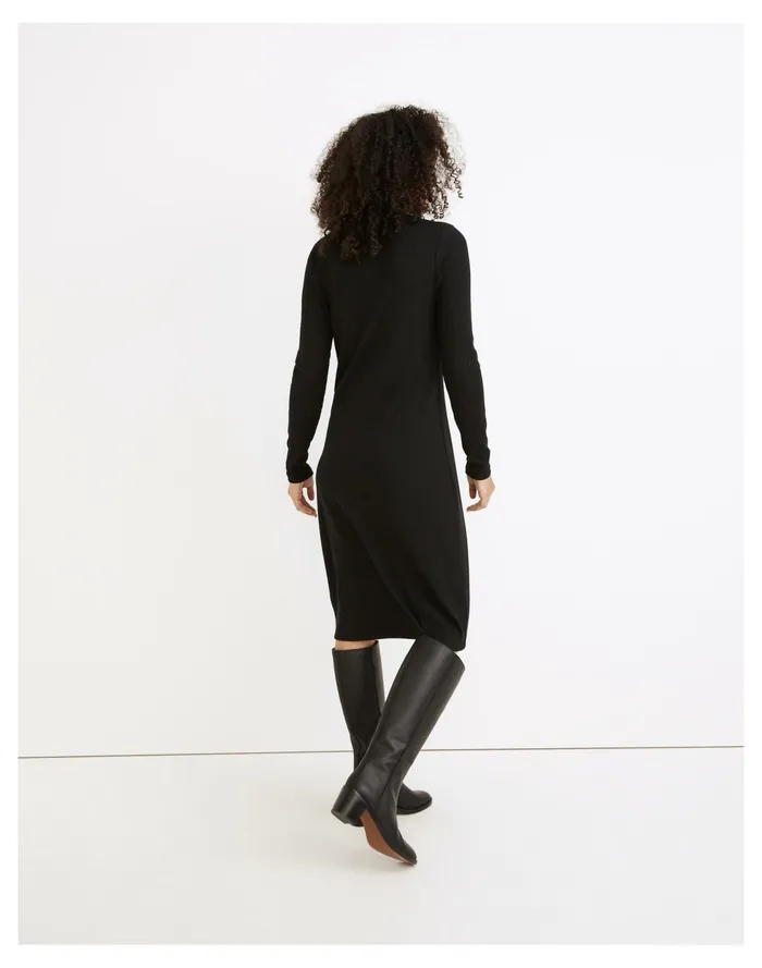 Women Long Sleeve Pocket Tee Dress True Black Madewell Dresses Women Long Sleeve Pocket Tee Dress True Black Madewell Dresses