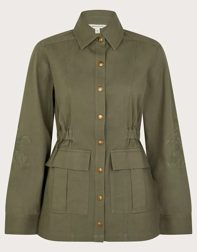 Women Lyria Embroidered Jacket Green Monsoon Casualwear