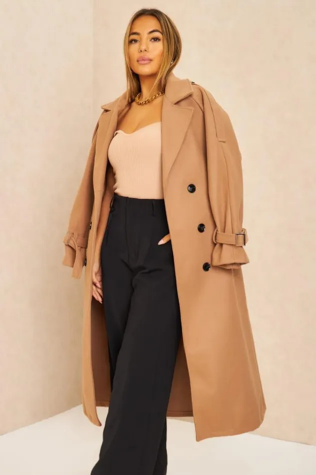 Women Manteau Long Duveteux Style Trench Beige Fonc Darkbeige Brentiny Paris Coats Women Manteau Long Duveteux Style Trench Beige Fonc Darkbeige Brentiny Paris Coats