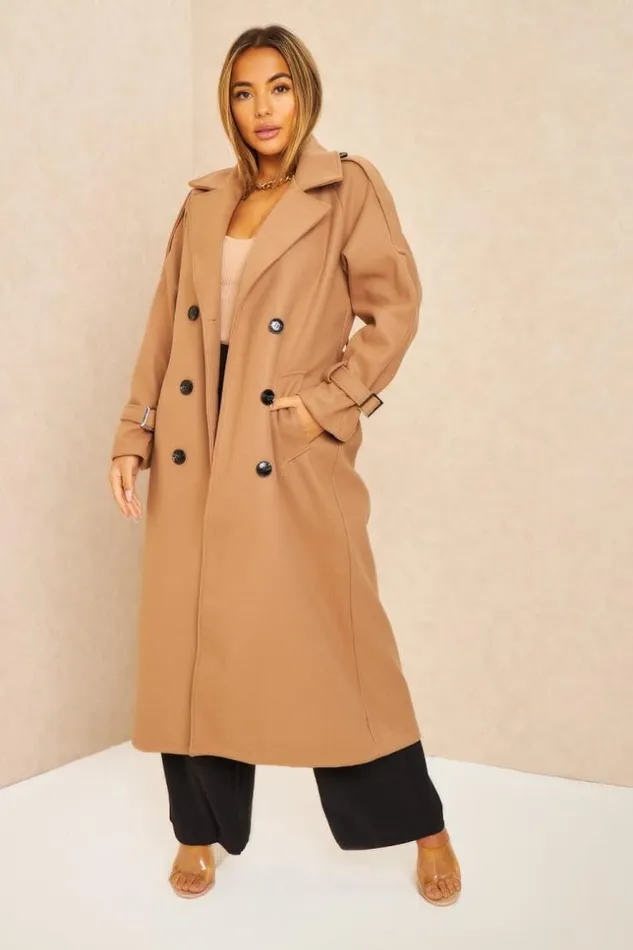 Women Manteau Long Duveteux Style Trench Beige Fonc Darkbeige Brentiny Paris Coats Women Manteau Long Duveteux Style Trench Beige Fonc Darkbeige Brentiny Paris Coats