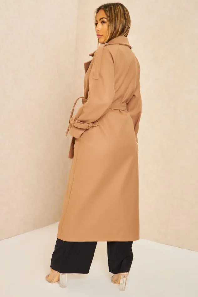 Women Manteau Long Duveteux Style Trench Beige Fonc Darkbeige Brentiny Paris Coats Women Manteau Long Duveteux Style Trench Beige Fonc Darkbeige Brentiny Paris Coats