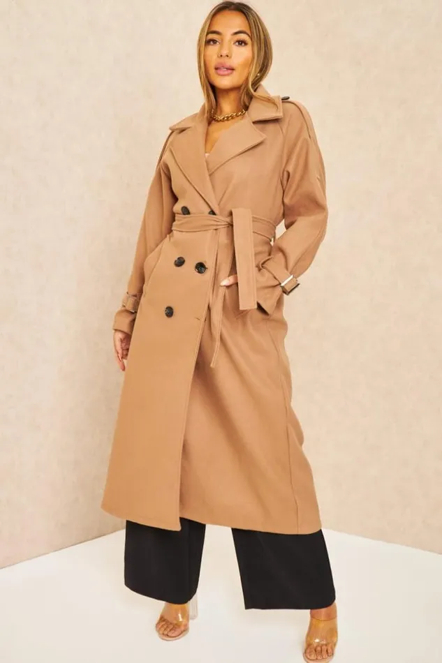 Women Manteau Long Duveteux Style Trench Beige Fonc Darkbeige Brentiny Paris Coats Women Manteau Long Duveteux Style Trench Beige Fonc Darkbeige Brentiny Paris Coats