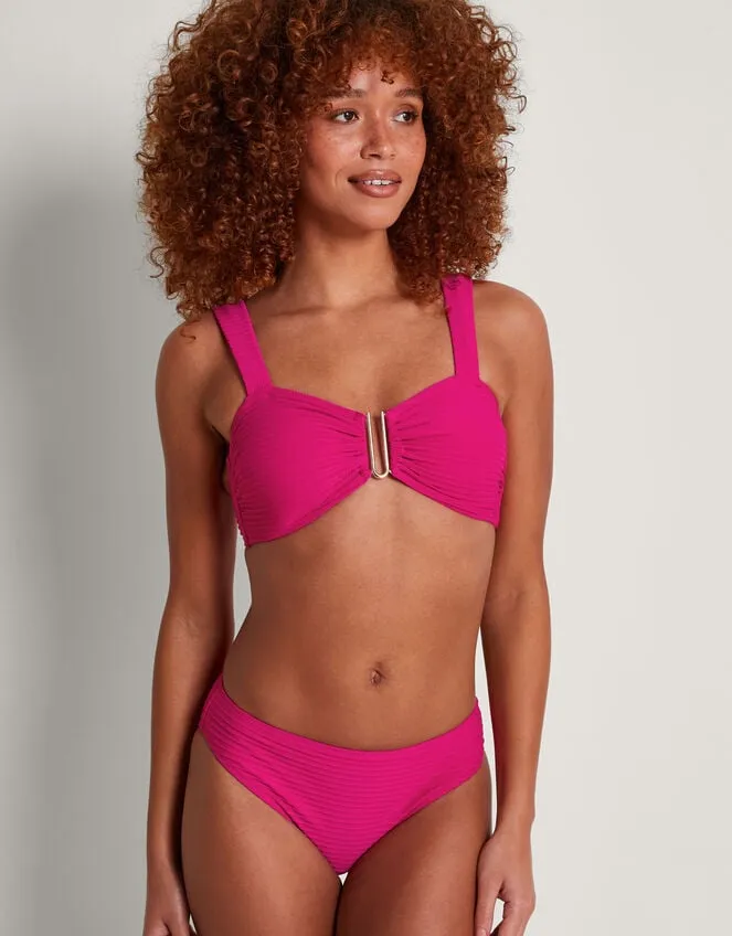 Women Maria Ribbed Bikini Bottoms Pink Monsoon Beachwear and Swimwear