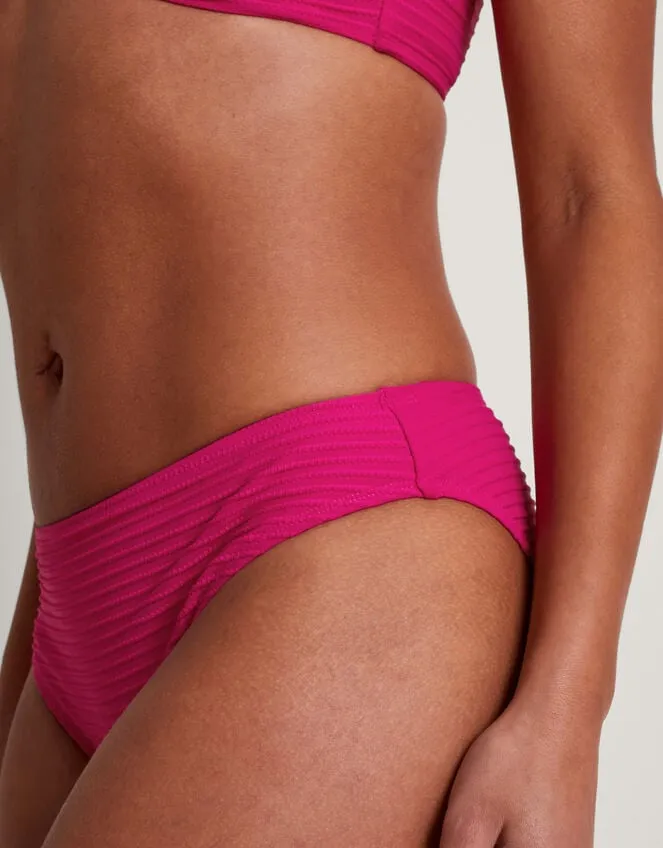 Women Maria Ribbed Bikini Bottoms Pink Monsoon Beachwear and Swimwear