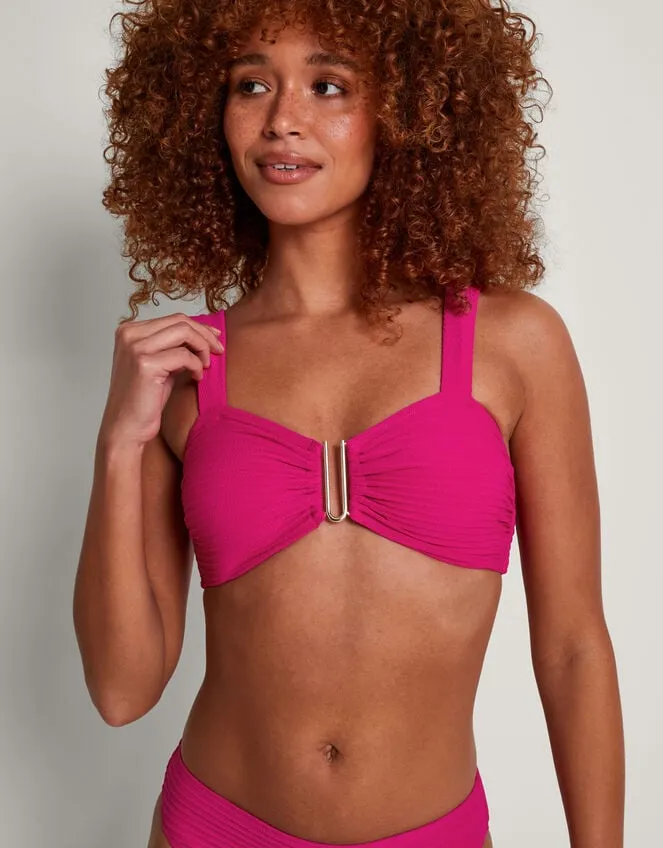 Women Maria Ribbed Bikini Top Pink Monsoon Tops and Blouses