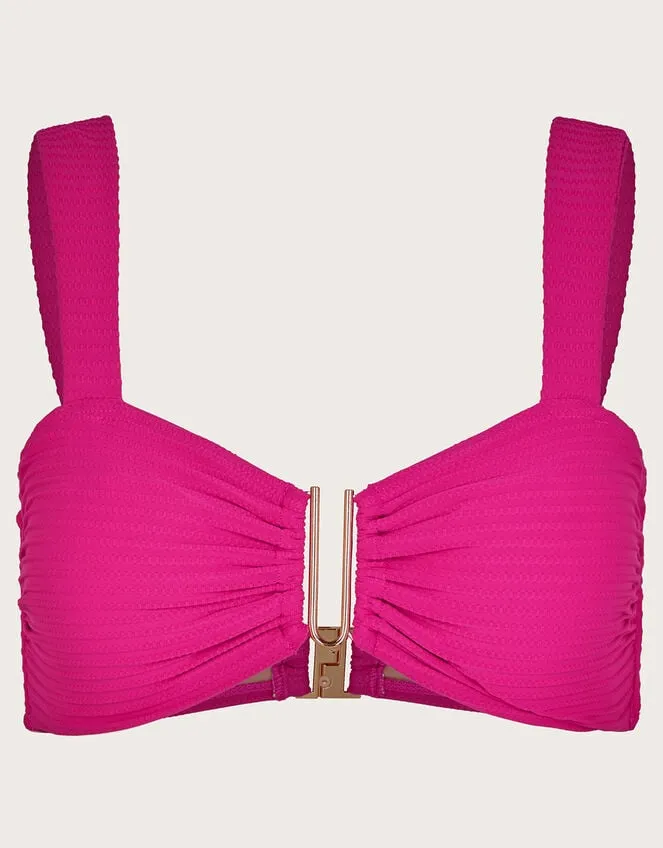 Women Maria Ribbed Bikini Top Pink Monsoon Tops and Blouses