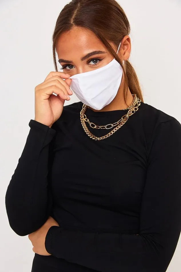 Women Masque Blanc Uni Non Homologu White Brentiny Paris Masks